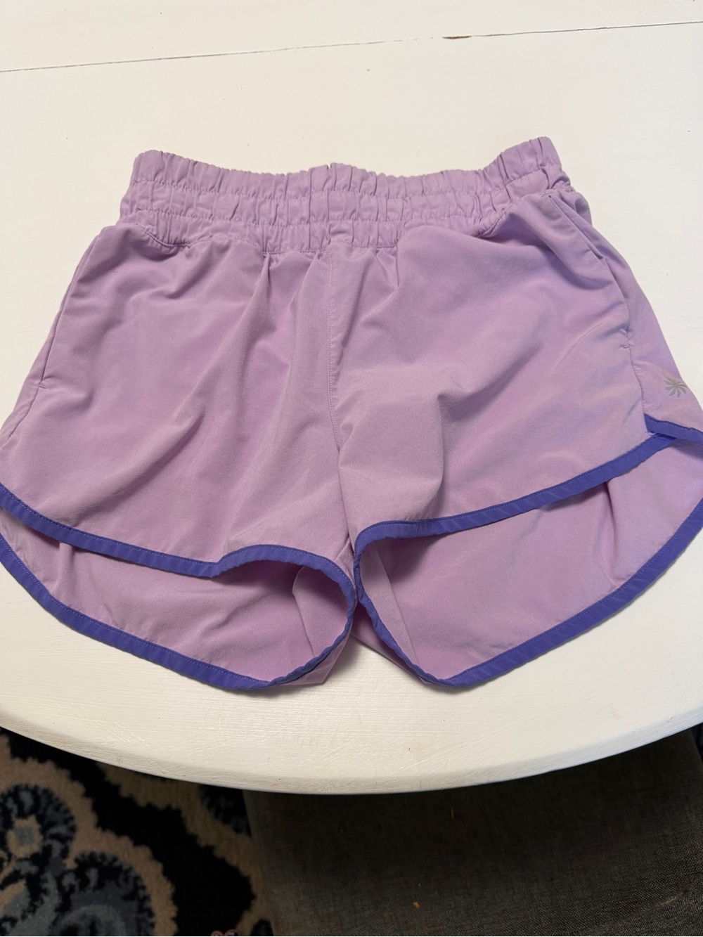 Athleta Girl Sz XL girls Lilac Running Shorts with Contrast Trim